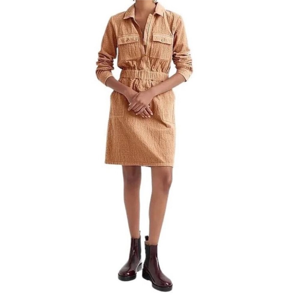 NWT J.Crew Corduroy Dress Size 14 Fall Midi Shirt Dress
